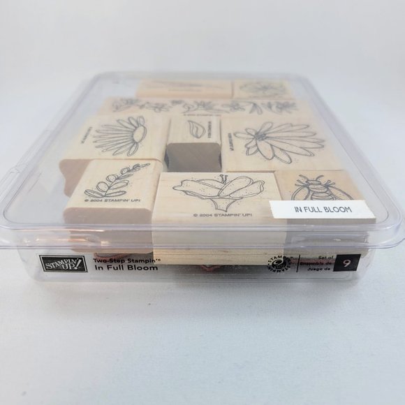 Wood Stamp Set Stampin’ Up! In Full Bloom Bee Flowers Garden 2004 Paper Crafts C - Picture 7 of 7